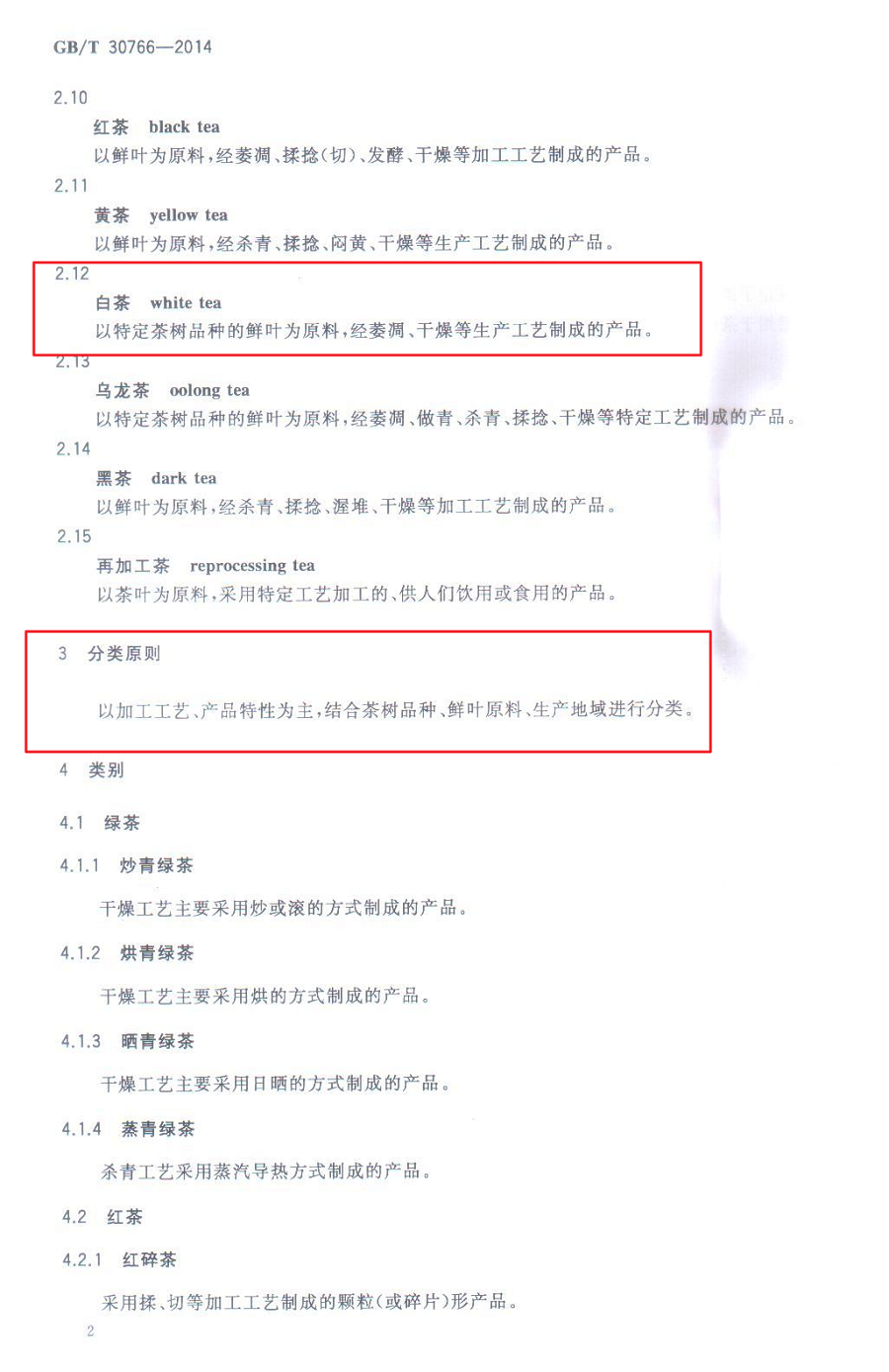 GB/T 30766-2014 茶葉分類(lèi)標(biāo)準(zhǔn)
